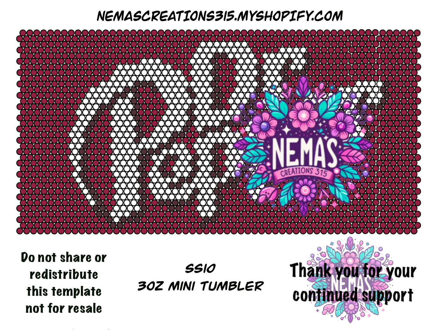 3oz Rhinestone Tumbler Templates SS10 Dr P